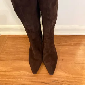 Naturalizer Deesha Chocolate Brown Suede Wide Calf Boots Size 7.5W-XW thumbnail 5