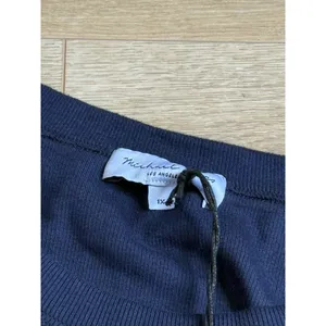 NWT Michael Stars Hope Midi Dress with tie ultra‎ rib Admiral blue high neck 1X thumbnail 9