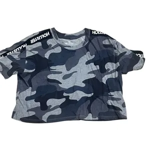 Hollister Women's XS Camo Crop Boyfriend Tee Green Short Sleeve thumbnail 3