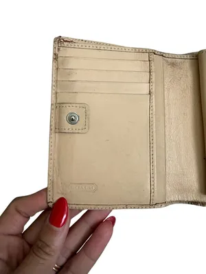 COACH Vintage Beige Logo Snap Wallet Womens thumbnail 3