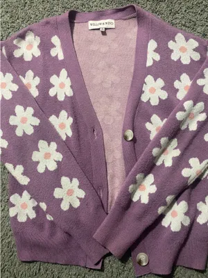 Willow wind floral cardigan size small Purple thumbnail 2