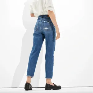 American Eagle Mom Straight Jean Ripped High Rise Jeans Size 0 thumbnail 2