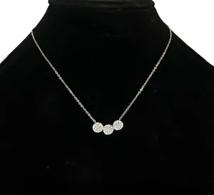 NY Collection silver tone paved sliding charms necklace thumbnail 1