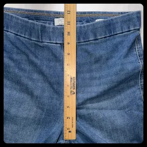 Sofia Jeans Melisa Pull-On Super Flare Women 8 Blue Seamed Raw Hem Denim thumbnail 6