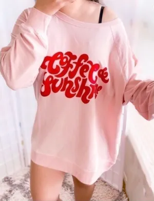 WILDFOX Coffee & Sunshine oversized baggy statement sweatshirt size small thumbnail 1