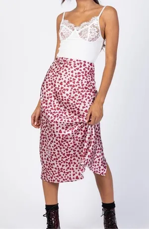 Princess Polly Red Heart Maxi Skirt thumbnail 1