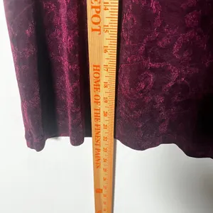 Vtg y2k 2000s Goth Top Medium Burgundy Floral Burnout Whimsigoth Vamp thumbnail 5