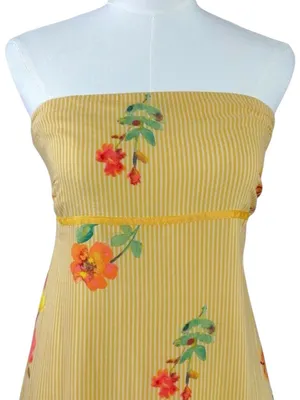 Free People Bohemian Rosie Posie Strapless Midi Dress Yellow Floral Size Small thumbnail 5