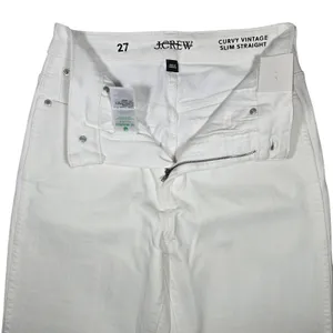 J. Crew Curvy Vintage Slim Straight Jeans White Size 27‎ Style BP494 thumbnail 7