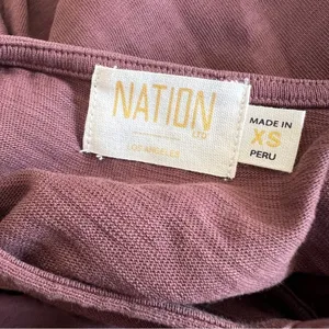 Nation LTD Calissa Brown Cotton Puff Sleeve Open Back Bow Mini Dress NWT XS thumbnail 15