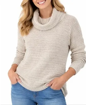 Aerie beige open knit wool blend cowl neck sweater size xs thumbnail 1