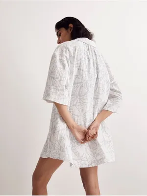 MADEWELL Lightspun Cover-Up Blue White Mini Shirtdress Sz S thumbnail 3
