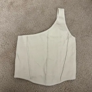 Anthropologie one-shoulder sweater corset top thumbnail 4