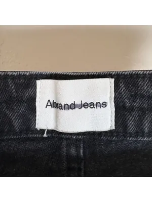 Abrand Jeans A '94 High & Wide Black Distressed Raw Hem Jeans Size 25 thumbnail 5