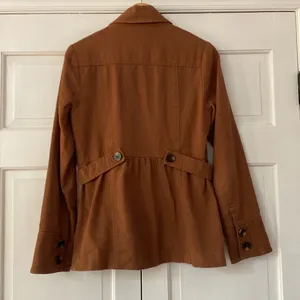 Anthropologie Tabitha Theodora Burnt Orange Rust Jacket Ruffle‎ Military Size 4 thumbnail 6