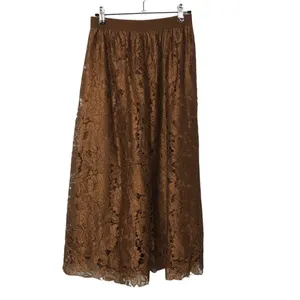 Boutique Brown Lace High Waist A-Line Midi Skirt 4‎ thumbnail 3