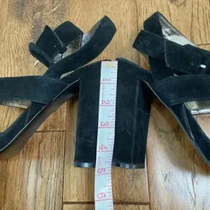 Nine West STEVE MADDEN Canaan Designer Black Suede Strappy Sandals Heels 10M thumbnail 9