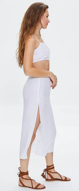 White Cutout MIDI Dress Size M thumbnail 2