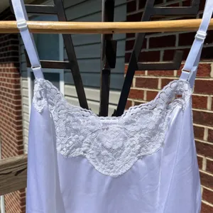 Vintage White Lace Tank Top Women's Medium thumbnail 2