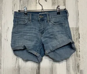 Abercrombie & Fitch Cuffed Denim Shorts Womens 00 R24 Light Wash Jean Shorts thumbnail 1