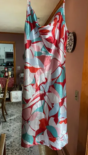 Floral Silk Slip Dress thumbnail 1
