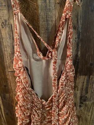 Forever 21 NWT Chiffon Floral Print Handkerchief Mini Dress size large thumbnail 5