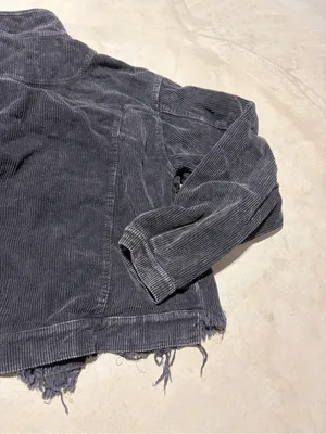 POL Corduroy Button-Up Jacket in Charcoal Black large thumbnail 6