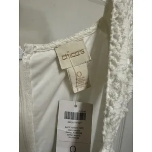 Chico's Lace Hanky Hem Midi Dress Optic White Crochet Sleeveless 0 S 4 NWT thumbnail 5
