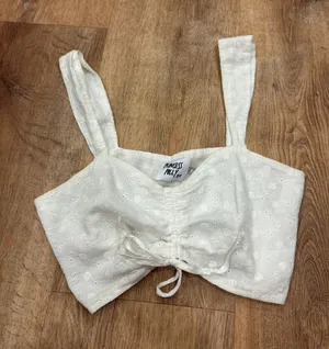 Princess Polly White Crop Top thumbnail 1