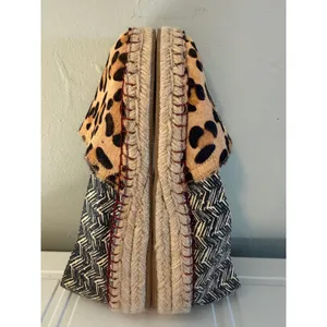 Soft Surroundings Leopard boho Espadrille Flats Tan Black Red whimsi resort y 9M thumbnail 6