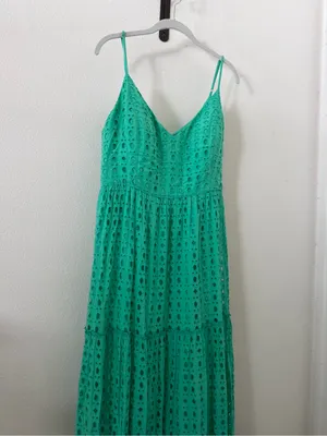 LILLY PULITZER Melody Maxi Dress In Gustavia Green Stripey Rayon Eyelet thumbnail 3