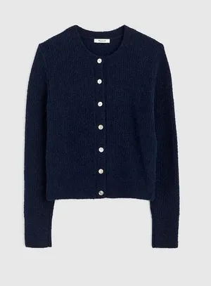 Madewell CloudSoft Cardigan juniper berry Blue Button Sweater‎ NY439 90s Y2K XL thumbnail 1