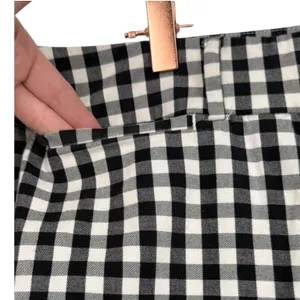 Ann Taylor Women's Curvy Gingham Cropped Pants Black White Check Size 16 Preppy thumbnail 8