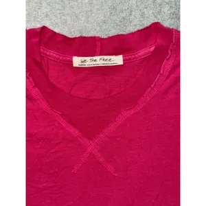 Free People We The Free Long Sleeve V Neck‎ Top Pink Size Medium thumbnail 3