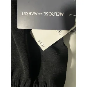 Melrose and Market Black V Neck Peplum‎ Top Puff Sleeve Button Front XS thumbnail 5