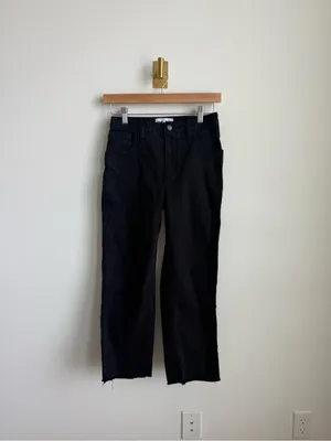 Aritzia TNA 90s Camden Pant Black Cotton Twill Straight Leg Size 2 thumbnail 2