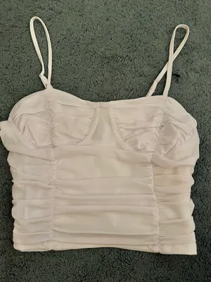 Forever21 White Corset Style Top thumbnail 1