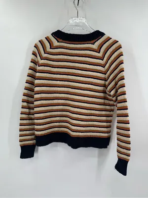 Madewell Arden V-Neck Crop Striped Multicolor Knit Sweater Size small thumbnail 3