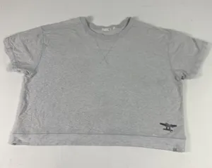 Tasc Performance Shirt Womens XL Gray Cropped Short Sleeve Crewneck Athletic Top thumbnail 1