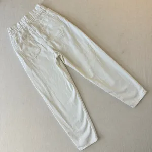 Zara White High Waisted Paperbag Denim‎ Jeans Tapered Leg XS thumbnail 6