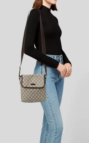 Vintage Gucci GG Supreme Monogram Small Crossbody Flap Bag thumbnail 1