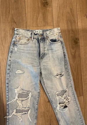 Lulus Daze Denim Jeans High Rise Distressed thumbnail 3