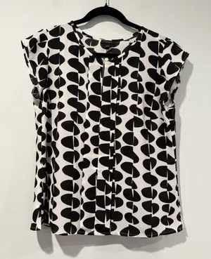 Ann Taylor Polka Dot Top Womens Small Lightweight Workwear Sheer Career Travel thumbnail 1