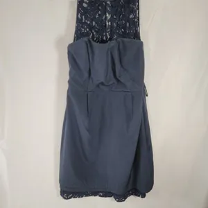 J.Crew Women's Navy Blue Floral Lace High Neck Sleeveless Cocktail Dress Size 10 thumbnail 7