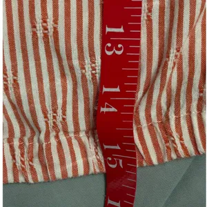 Madewell Striped Button Front Balloon‎ Sleeve Crop Top Orange White L thumbnail 7