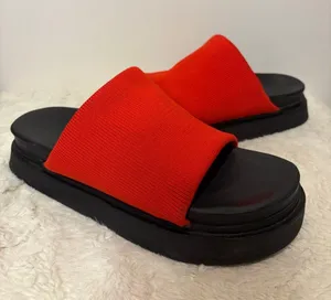 COS Red Knit Slide Sandals Heavyweight Sturdy Chunky Made in Portugal Size 11 thumbnail 1