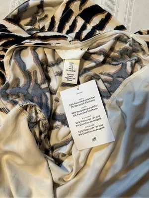 H&M Midi Dress Zebra Print Size L Women’s Black and Cream NWT thumbnail 13