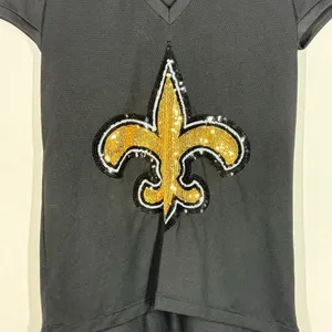 Victoria's Secret New Orleans Saints T-Shirt Sz Medium Black Sequin Football NFL thumbnail 5