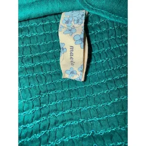 Maeve 100% Cotton Turquoise Ruffle Halter Smocked Dress Medium #784 thumbnail 7