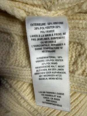 Lulus Ivory Cable Knit Long Sleeve Sweater Size L thumbnail 7